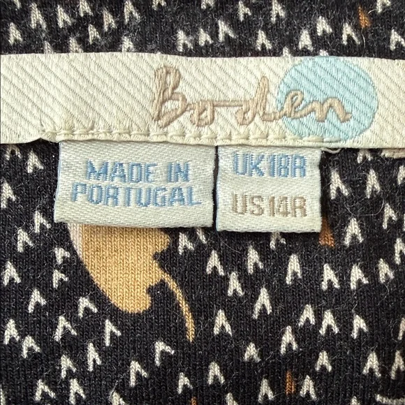 Boden Midi Dress with Black & Tan Print & Wrap Belt Sz 14 - Picture 2 of 7
